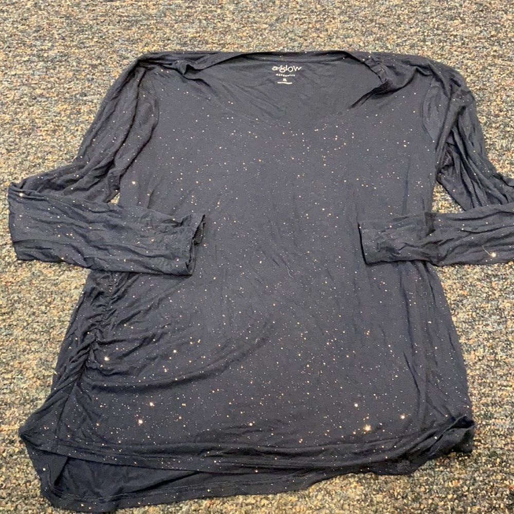 Blue shimmer top sz. L